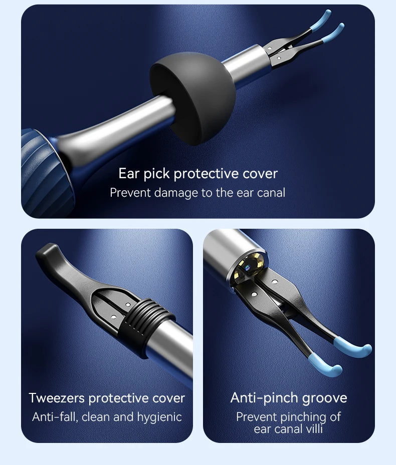 Visual Ear Cleaner with Camera – 12MP Ear Wax Removal Tool with Ear Pick, Tweezers & 6 Ear Spoons for Ear Care