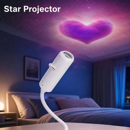 USB Starry Sky Car Light Projector - HD Dynamic Galaxy Holographic Night Light for Interior Atmosphere Lighting