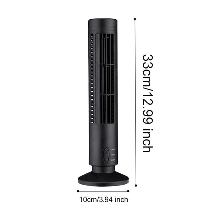 LED Bladeless Tower Fan - Quiet 90° Oscillating USB Portable Desk Fan with Light for Home, Bedroom & Office