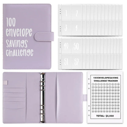 100 Envelopes Money Saving Challenge Binder – Password Lock Budget Organizer for Cash, Cost & Expense Management Notebook