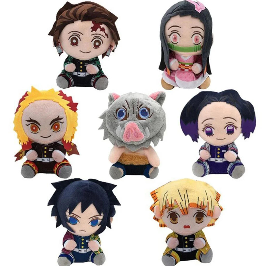 Demon Slayer 20cm Plush Toy – Anime Character Stuffed Doll for Kids Birthday & Christmas Gift