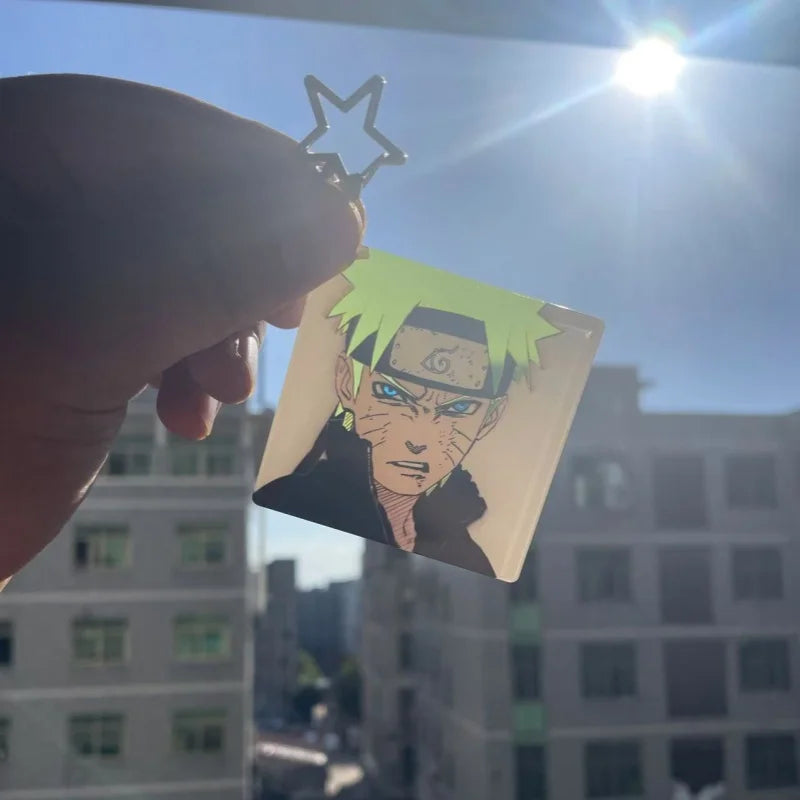 Naruto Acrylic Keychain — Double-Sided Uchiha Itachi Shining Eyes Pendant, Rectangular Backpack Charm, Christmas Gift