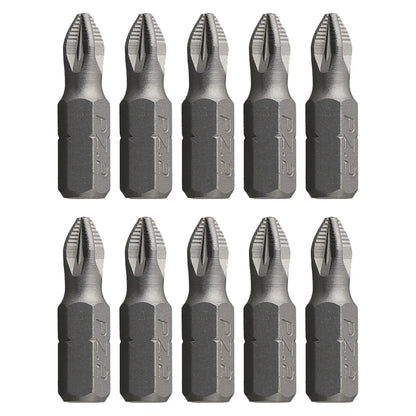 10-Pcs 25mm Anti-Slip Magnetic Hex Shank Screwdriver Bit Set – PH1, PH2, PH3, PZ1, PZ2, PZ3 Drill Bits