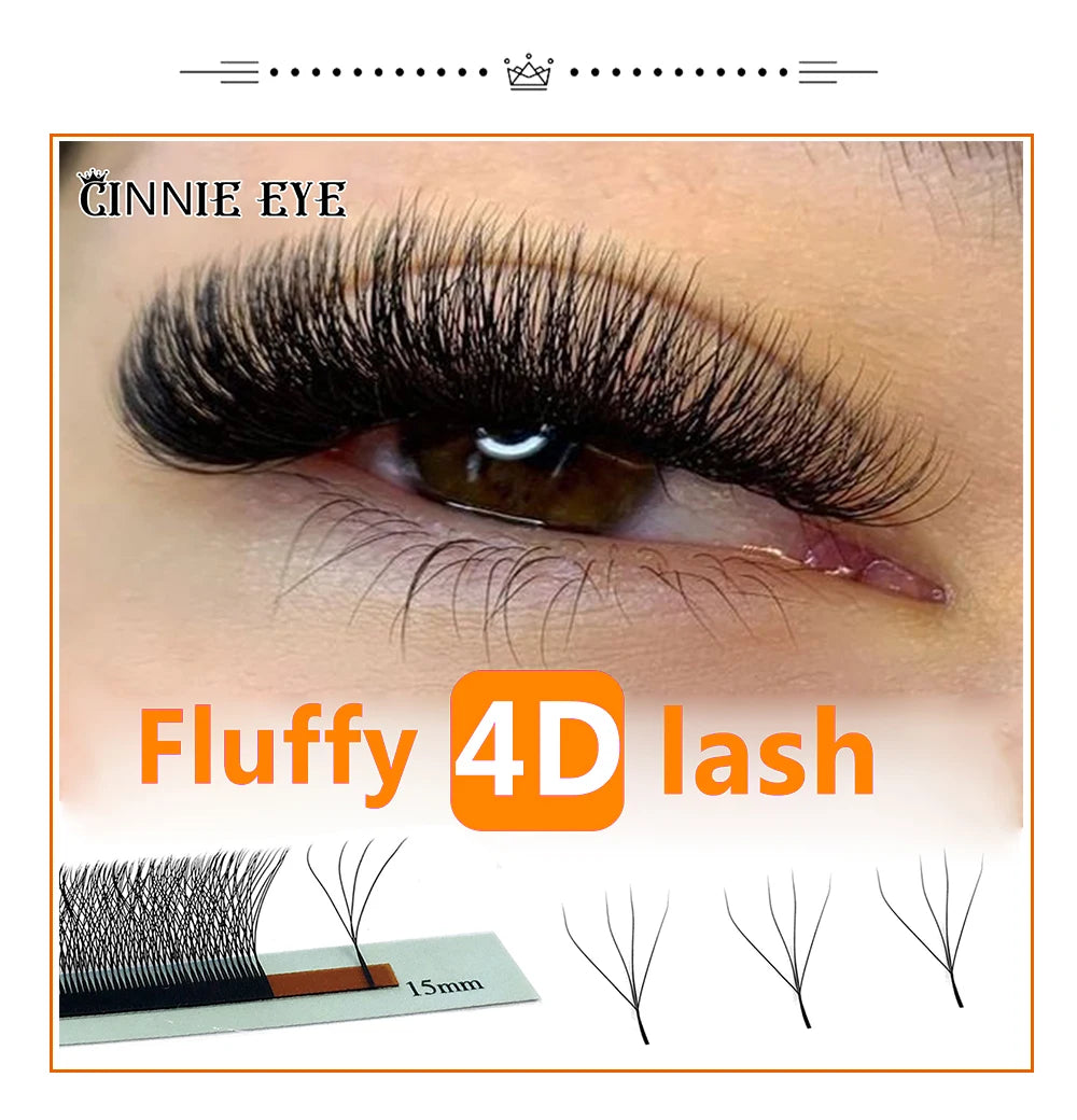4D-5D W Eyelash Extension – Fluffy Volume Mink & Faux Mink Premade Fans, Dolly Hybrid 3D Lashes