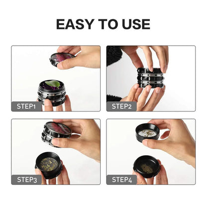 2.5-Inch Hand Crank Aluminum Grinder with Clear Top – 65mm Black & Green Herb Grinder Gift