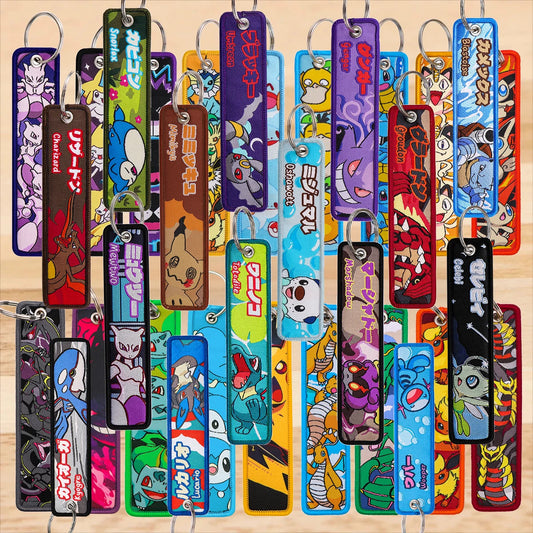 Cute Anime Elf Embroidery Keychain - Game Style Key Fob Ring for Cars, Motorcycles & Fashion Accessories