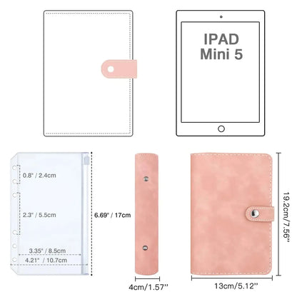 2024 A6 Budget Binder – PU Leather Notebook with Cash Envelopes System, Clip-On Binder Pockets for Money Saving & Bill Organizer Gifts