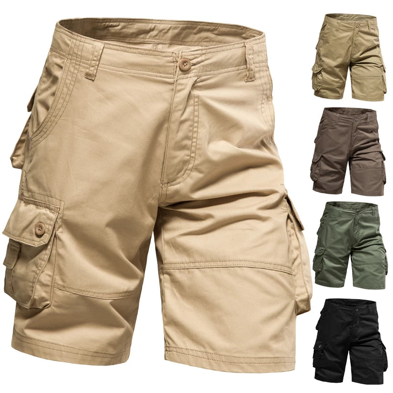 Men's Loose Multi-Pocket Cotton Shorts - Large Size Comfortable Summer Outdoor Casual & Beach Pants