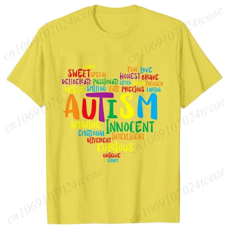 Women’s Live Love Accept Autism Awareness T-Shirt – Graphic Y2K Summer Top for Autism Awareness Month