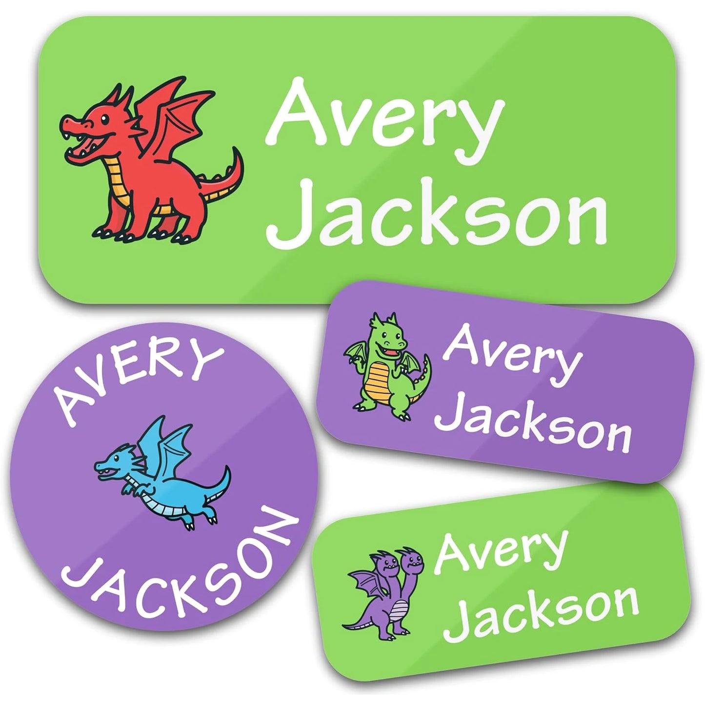 140PCS Custom Waterproof Name Stickers - Cartoon Personalized Labels for Clothes & Personal Items