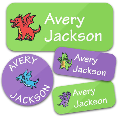 140PCS Custom Waterproof Name Stickers - Cartoon Personalized Labels for Clothes & Personal Items