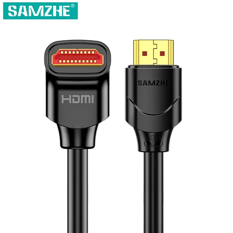 SAMZHE HDMI 2.0 Cable - 4K 60Hz High Speed 90/270 Degree Angled Cord for TV, PC, Xbox & PS5