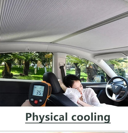 Magnetic Sunshade for Tesla Model Y 2022–2024 – Front & Rear Glass Roof Skylight Sunroof Accessory