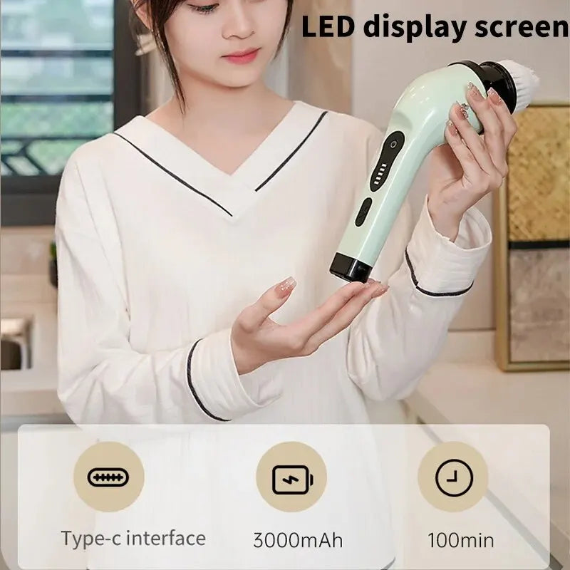 Wireless Electric Cleaning Brush – Multifunctional Rotating Brush for Bathroom, Window, Kitchen & Automotive