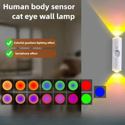 Smart RGB Gradient Night Light - Magnetic Motion Sensor Rechargeable Wall Lamp for Bedroom, Bathroom & Closet