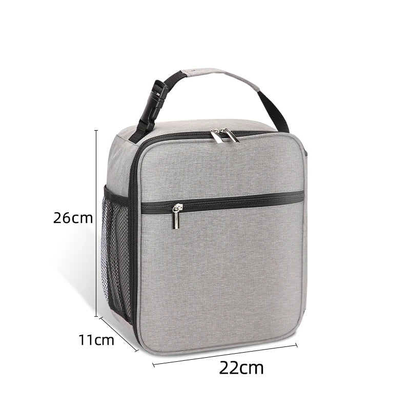 Portable Large Capacity Insulated Lunch Bag – Reusable Waterproof Oxford Cloth Cooler Bag for Men and Women