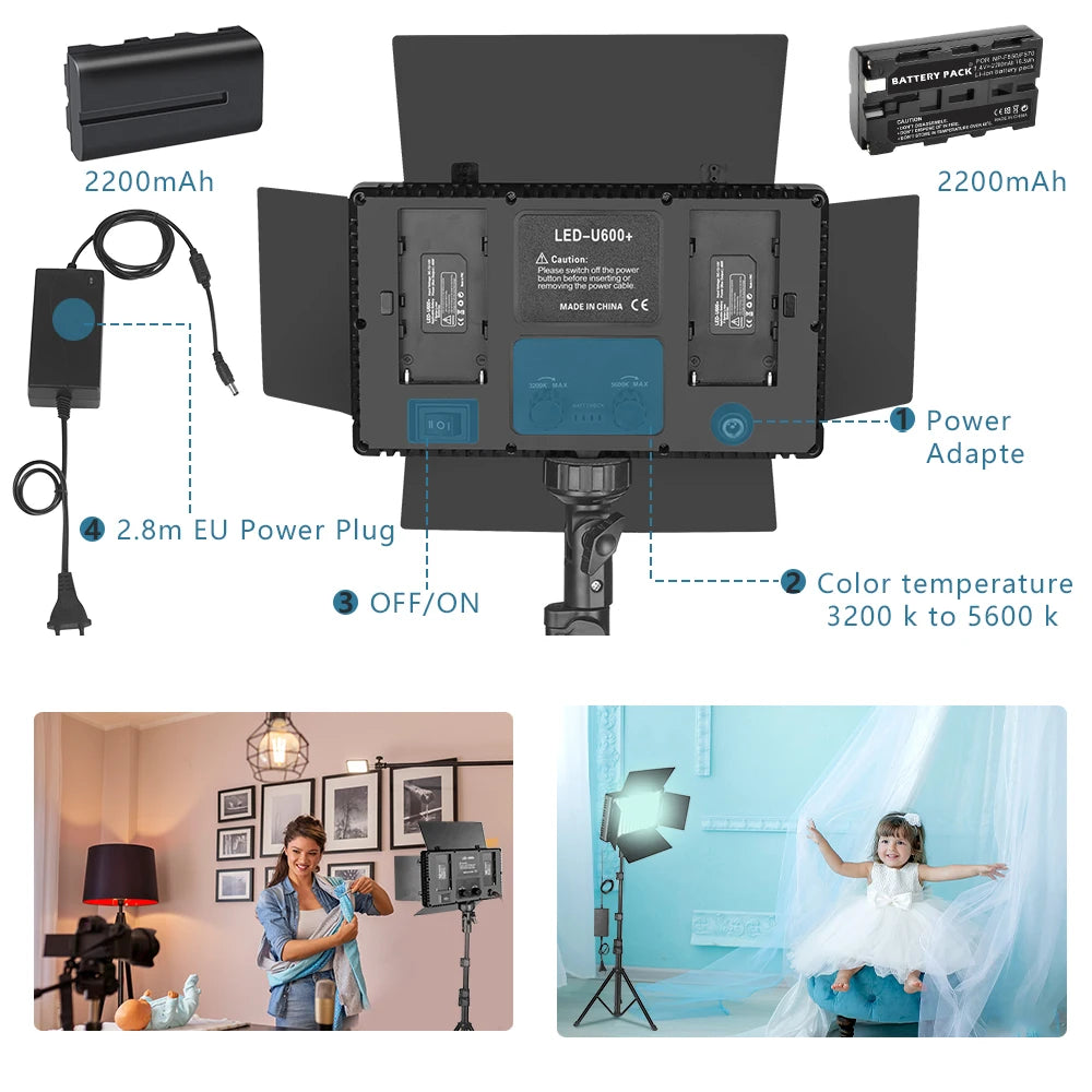 U800 RGB LED Photo Studio Light – Video Recording Panel Lamp for YouTube, TikTok & Live Streaming