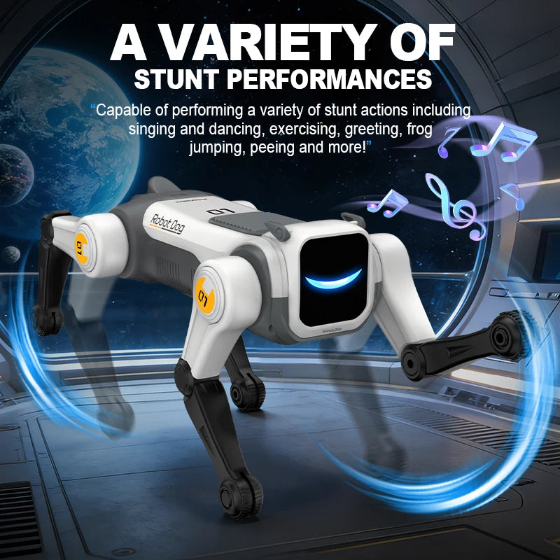 RC Intelligent Robot Dog – AI Voice Control Programmable Singing & Dancing Bionic Stunt Robot Toy