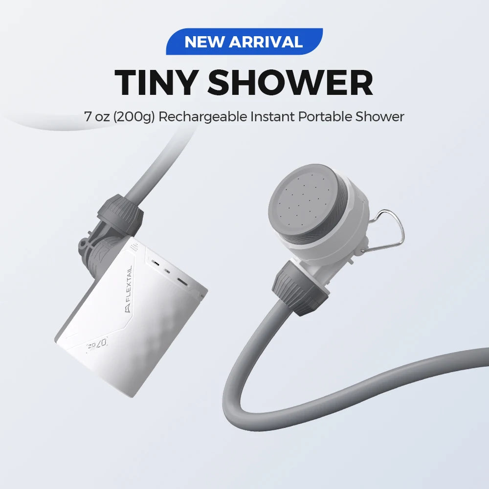 FLEXTAIL Portable Shower Pump – IPX7 Waterproof Rechargeable Water Pump with Hose for Camping & Outdoor Shower