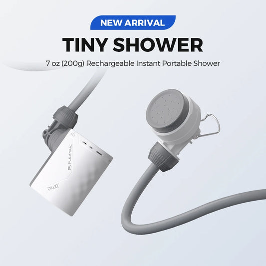 FLEXTAIL Portable Shower Pump – IPX7 Waterproof Rechargeable Water Pump with Hose for Camping & Outdoor Shower