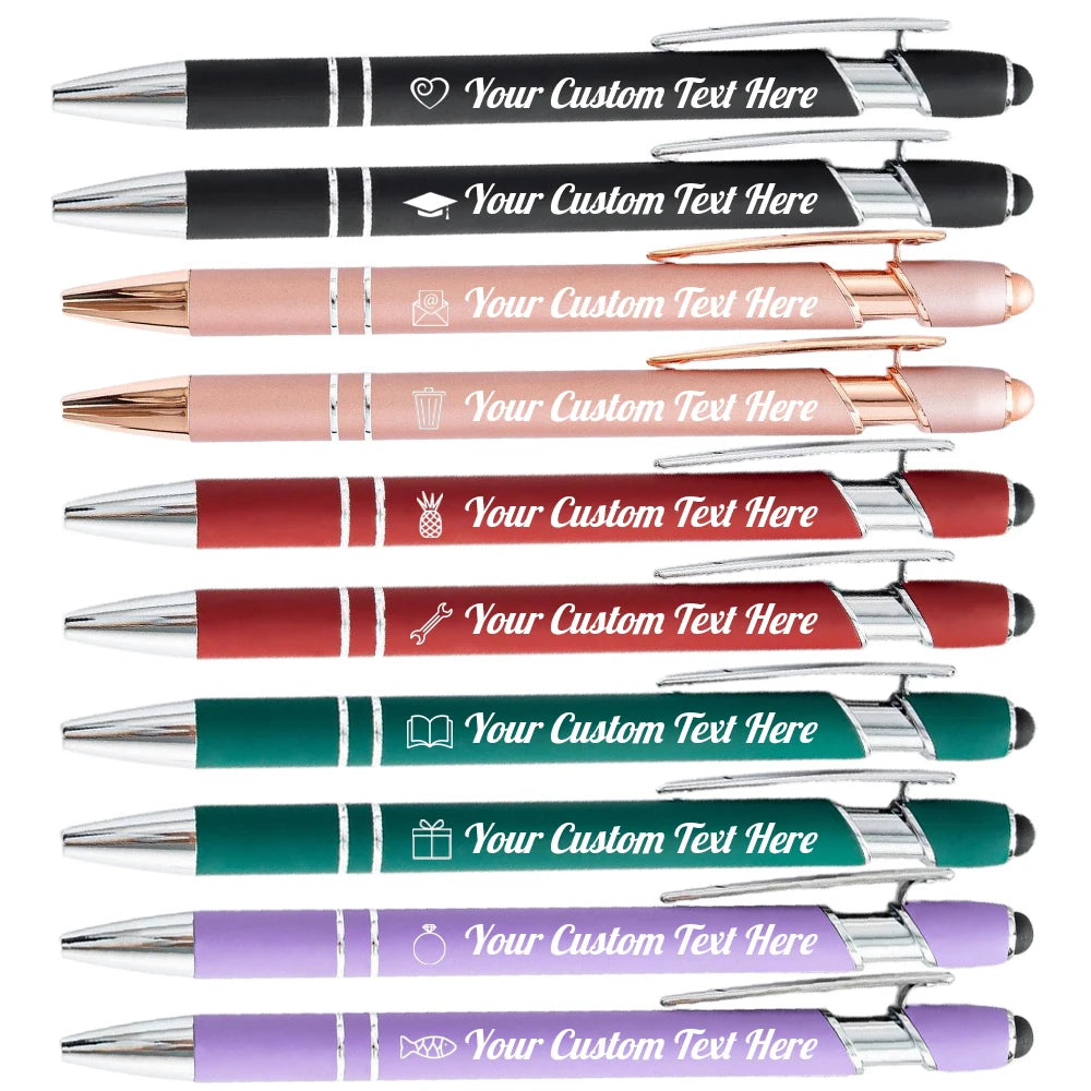 Customized Ballpoint Pen with Stylus - Personalized Metal Name & Logo Pen for Business, Graduation & Gifts