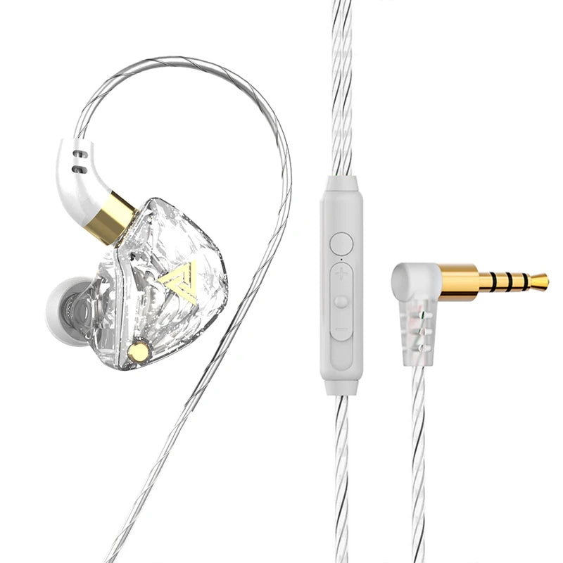 QKZ AK3 Wired Earphones - HiFi Bass Headphones with Microphone for Gaming, Sports & Music