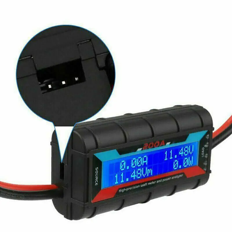 200A LCD Digital Amp Watt Meter – High-Precision RC Battery & Solar Power Analyzer