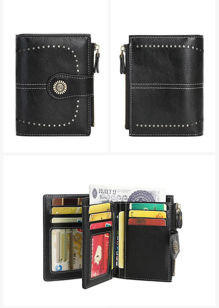 Fashionable Women’s Retro Short Wallet – PU Leather Multifunctional Handbag with Large Capacity, Multi-Card Slot & Coin Pocket