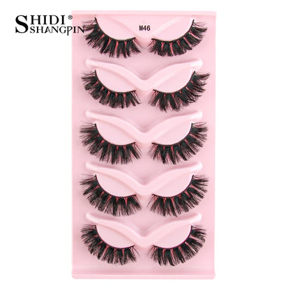 SHIDISHANGPIN 3D Half Cat Eye Lashes – Natural Winged Fox Faux Mink Eyelashes for Makeup