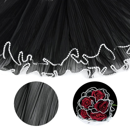 Tulip & Rose Pearl Mesh Tulle Roll — Flower Bouquet, Bobo Balloon, Birthday, Wedding & Anniversary Gift Wrapping