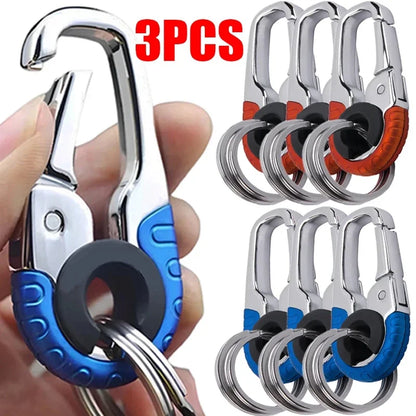 Men’s Stainless Steel Keychain Buckle – Carabiner Hook Key Ring for Outdoor & Car Accessories