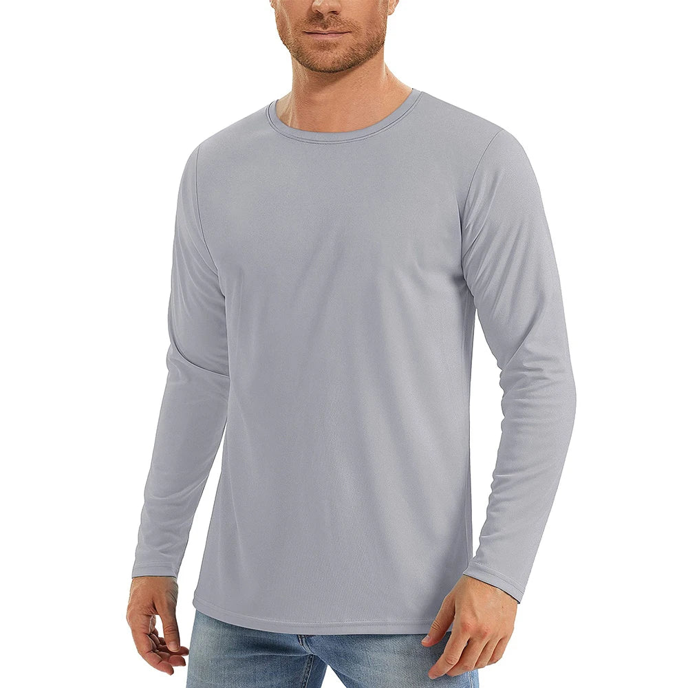 Men's UPF 50+ Sunscreen T-shirt – UV Protection Long Sleeve Quick-Drying Hiking & Fishing Top