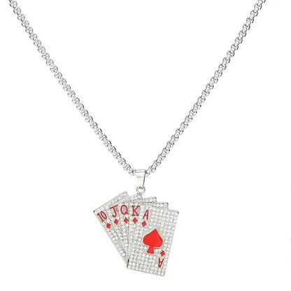 Ace of Spades Playing Card Necklace – Trendy Pendant Chain for Men & Women