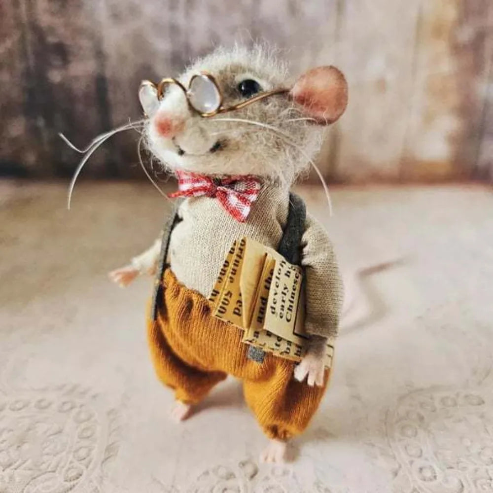 Cute Needle Felted Christmas Mouse – Handmade Holiday Ornaments & Craft Decorations