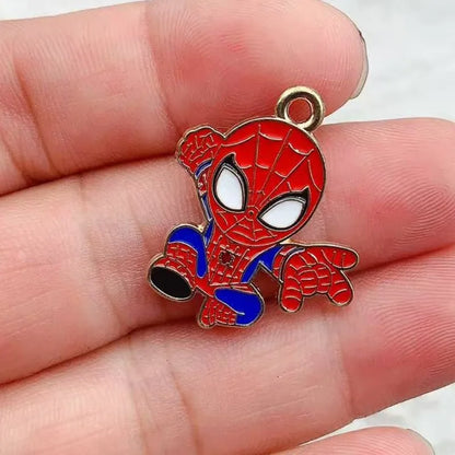 10-Piece Cartoon Alloy Drop Charms - DIY Jewelry Making Pendants for Earrings, Keychains & Creative Accessories