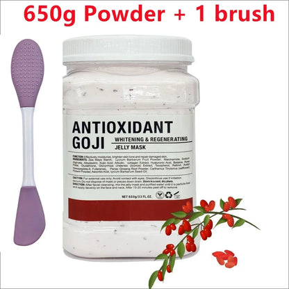 650g Chamomile Hyaluronic Acid Facial Moisturizing Mask Powder with Silicone Brush, Rose Jelly Mask for Skin Elasticity