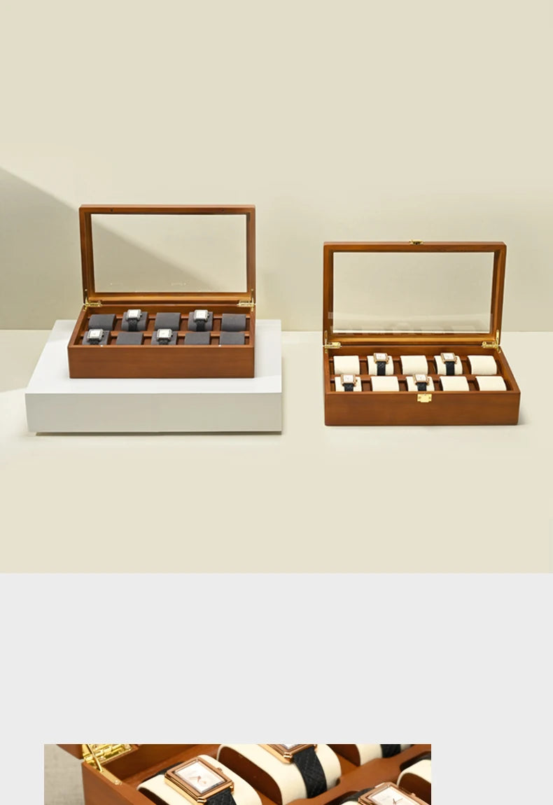 Oirlv 10-Slot Watch Box – Large Multifunctional Jewelry & Watch Organizer Display Case