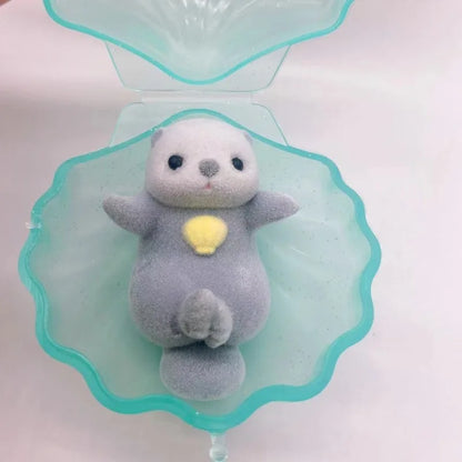 Genuine YELL Gashapon Capsule Toy – Kawaii Flocking Otter Figures for Kids, Desk & Collectible Decor