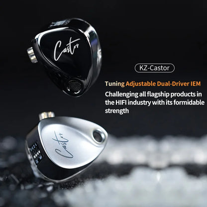 KZ Castor HiFi In-Ear Earphones - Dual Dynamic Drivers, Tunable Balanced Armature & Noise-Isolating Earbuds