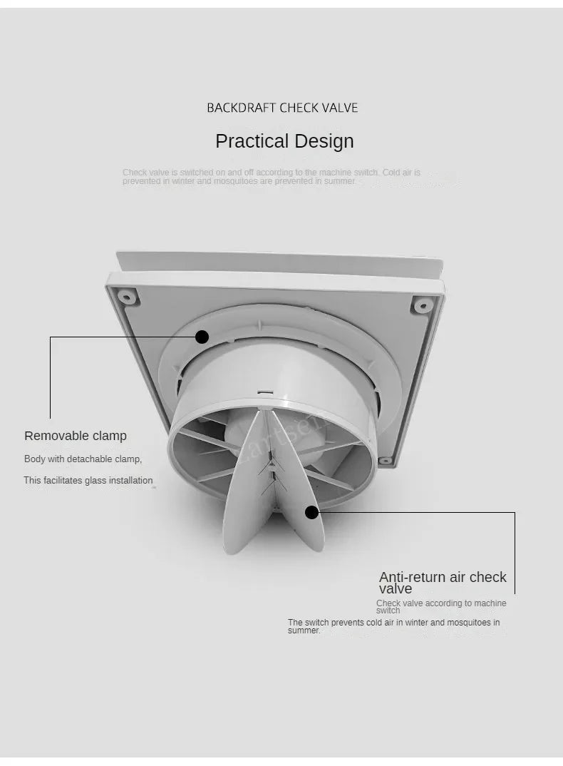 4 Inch High-Speed Exhaust Fan - Wall/Window Ventilator for Toilet, Kitchen & Bathroom with Remote Control