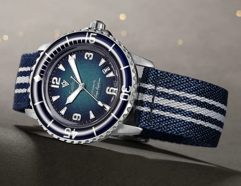 CADISEN Deep Explorer 2025 Automatic Mechanical Men’s Watch – Canvas Strap, NH35 Movement, Luminous & Waterproof Luxury Wristwatch