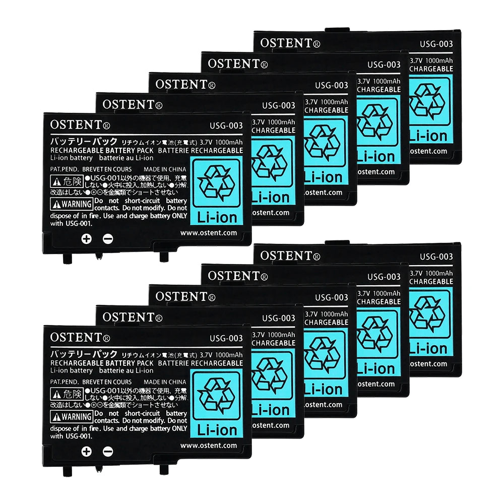 OSTENT 10PCS Rechargeable Battery Pack — 1000mAh/1200mAh 3.7V Replacement for Nintendo DS Lite NDSL