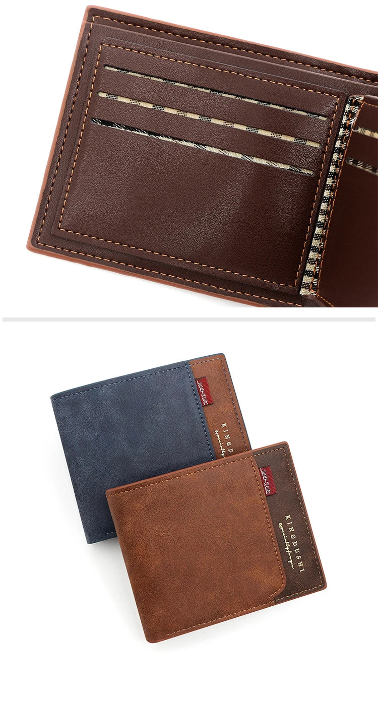 Personalized Men’s Short Wallet – High-Quality Classic Card Holder with Zipper Coin Pocket & Money Clip