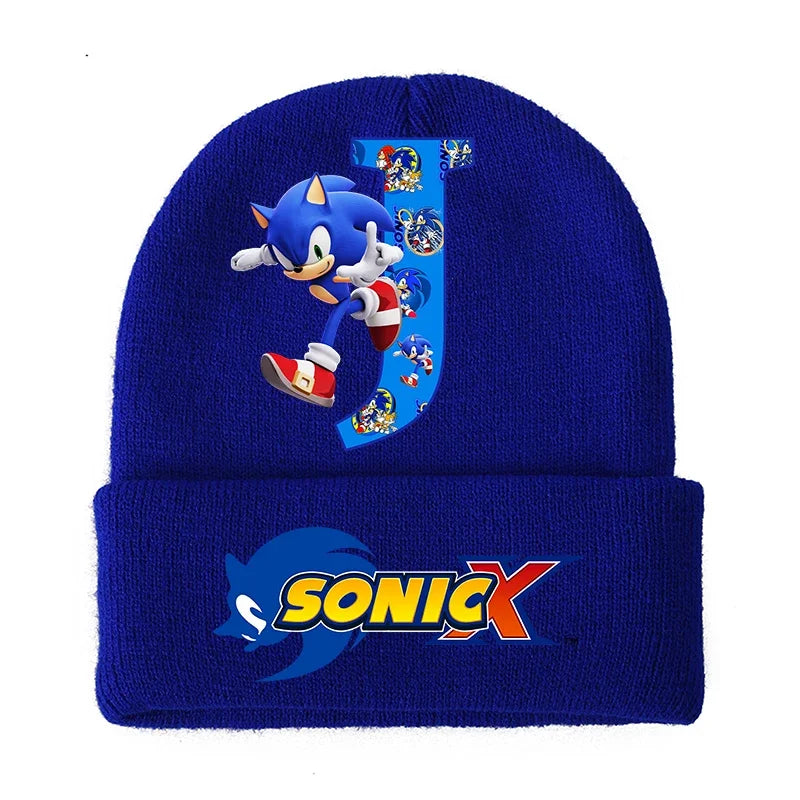Sonic Cartoon Kids Knitted Hat – Cotton Winter Woolen Cap for Boys & Girls, Cute Anime Headgear Gift