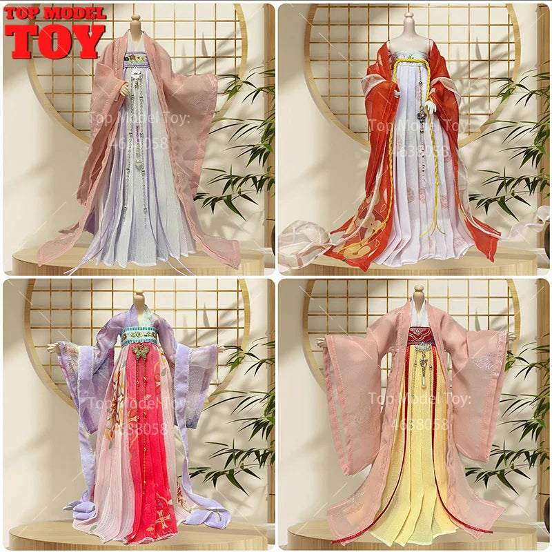 30cm 1/6 Doll Clothes – Style Printed Hanfu Outfit for 12" Female Action Figure Toy