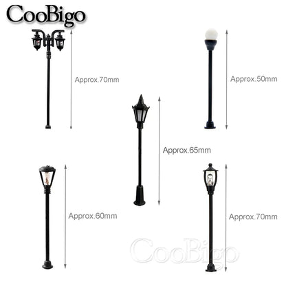 10pcs Mini LED Street Lamp Set – Micro Lamppost Lights for DIY Model, Garden & Landscape Decoration