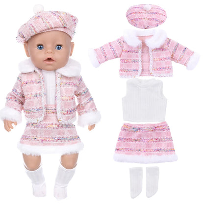 18-Inch Girl Doll Winter Coat — 43cm Baby Doll Jacket Outfit for Dressing