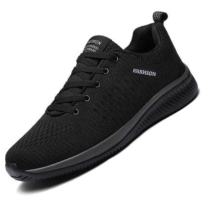 MAEDEF Athletic Shoes for Men – Black Knit Sneakers, Breathable Casual Running, Walking & Gym Shoes for Men & Women