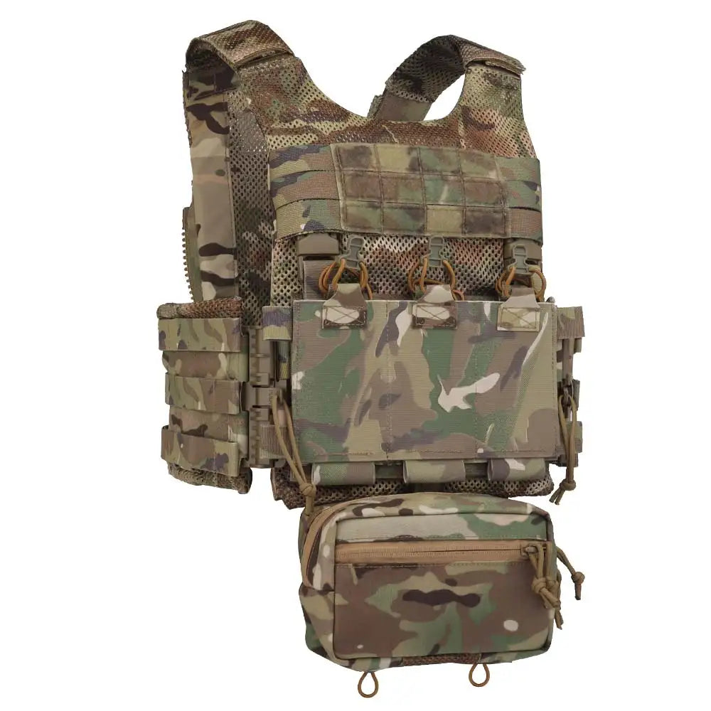 Tactical Vest LV119 Plate Carrier Set – Lightweight OTB Maritime Airsoft Hunting Vest with Underbelly Bag & Triple Mag Pouch