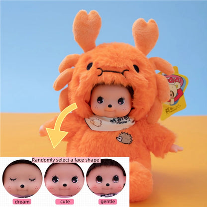 18cm Mochich Vinyl Plush Toy – Transformable Dolphin, Aries Bear & Crab with Removable Hat, Cute Gift for Kids & Lovers